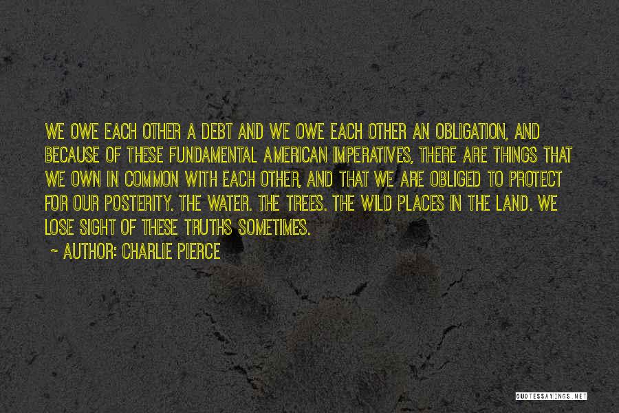 Charlie Pierce Quotes: We Owe Each Other A Debt And We Owe Each Other An Obligation, And Because Of These Fundamental American Imperatives,