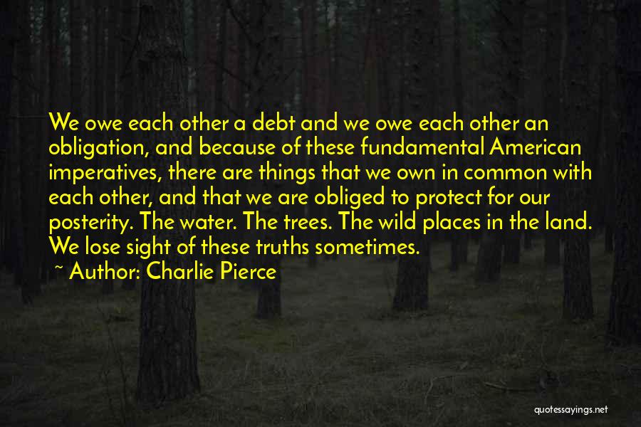 Charlie Pierce Quotes: We Owe Each Other A Debt And We Owe Each Other An Obligation, And Because Of These Fundamental American Imperatives,