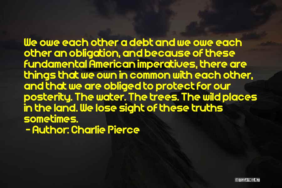 Charlie Pierce Quotes: We Owe Each Other A Debt And We Owe Each Other An Obligation, And Because Of These Fundamental American Imperatives,