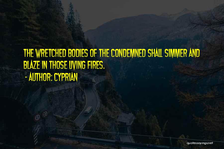 Cyprian Quotes: The Wretched Bodies Of The Condemned Shall Simmer And Blaze In Those Living Fires.