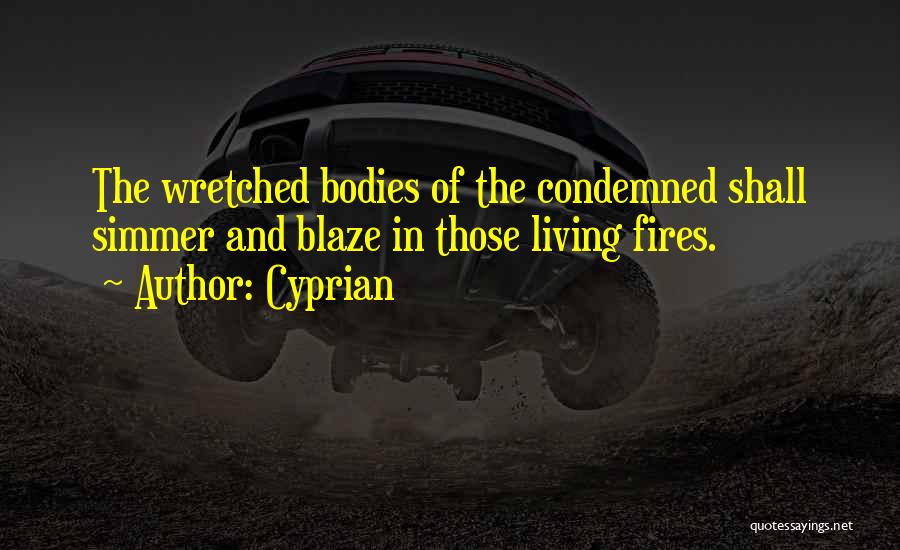 Cyprian Quotes: The Wretched Bodies Of The Condemned Shall Simmer And Blaze In Those Living Fires.