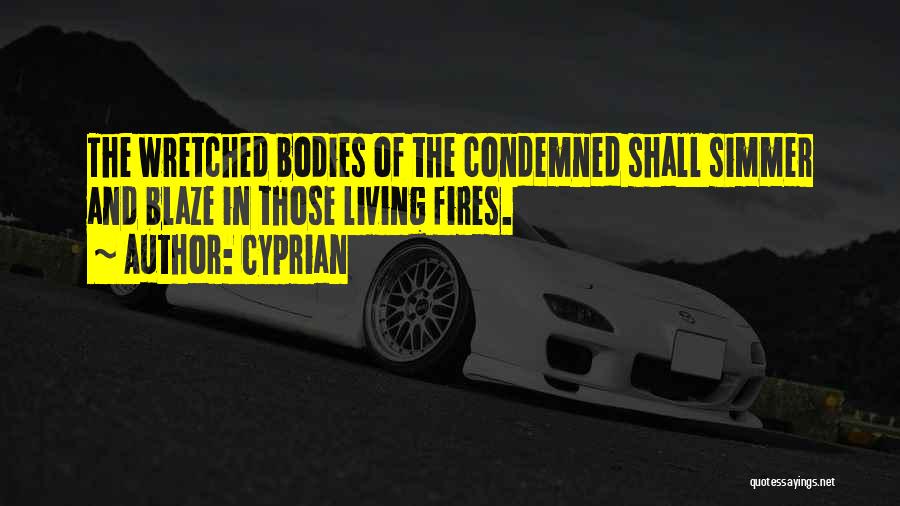 Cyprian Quotes: The Wretched Bodies Of The Condemned Shall Simmer And Blaze In Those Living Fires.