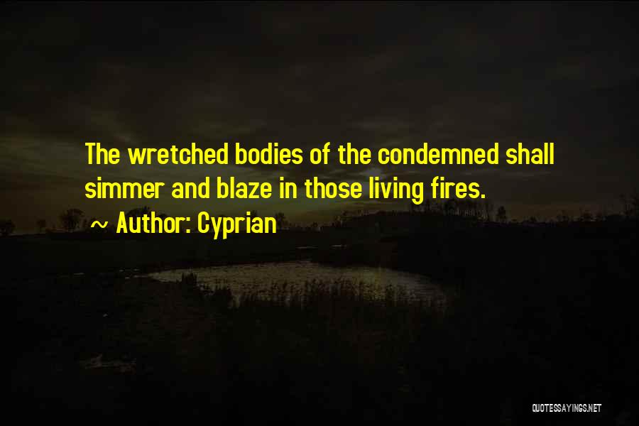 Cyprian Quotes: The Wretched Bodies Of The Condemned Shall Simmer And Blaze In Those Living Fires.