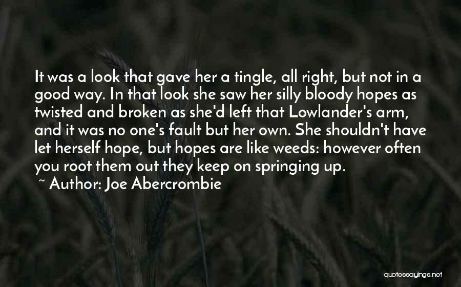 Joe Abercrombie Quotes: It Was A Look That Gave Her A Tingle, All Right, But Not In A Good Way. In That Look