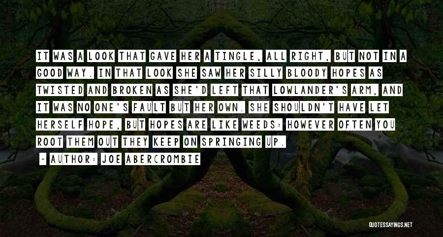 Joe Abercrombie Quotes: It Was A Look That Gave Her A Tingle, All Right, But Not In A Good Way. In That Look