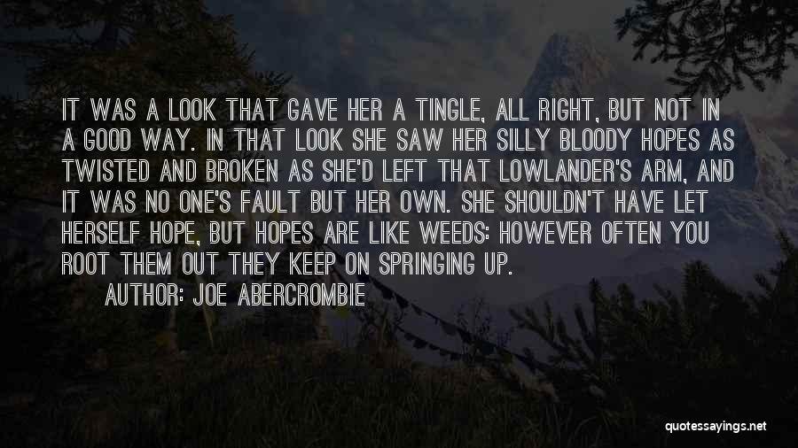 Joe Abercrombie Quotes: It Was A Look That Gave Her A Tingle, All Right, But Not In A Good Way. In That Look