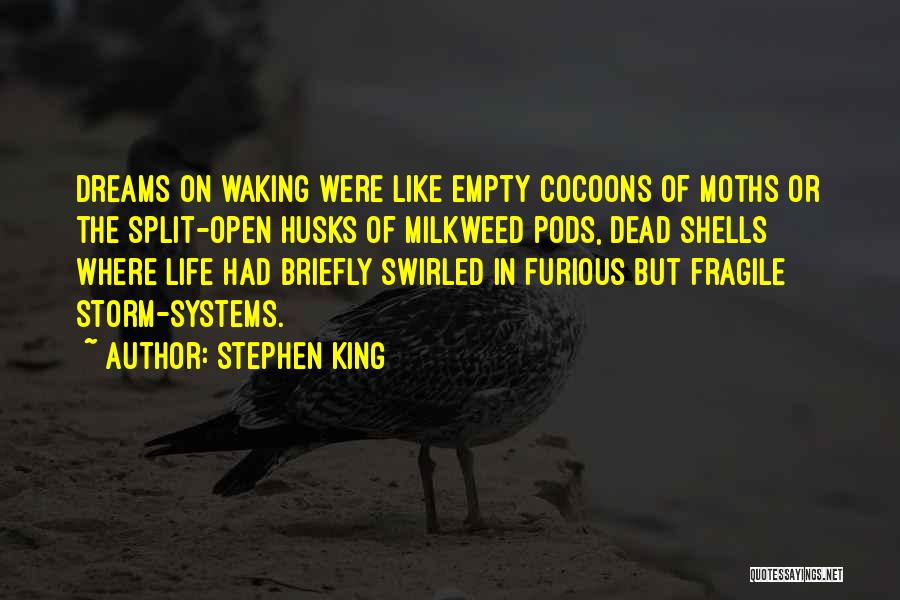 Stephen King Quotes: Dreams On Waking Were Like Empty Cocoons Of Moths Or The Split-open Husks Of Milkweed Pods, Dead Shells Where Life