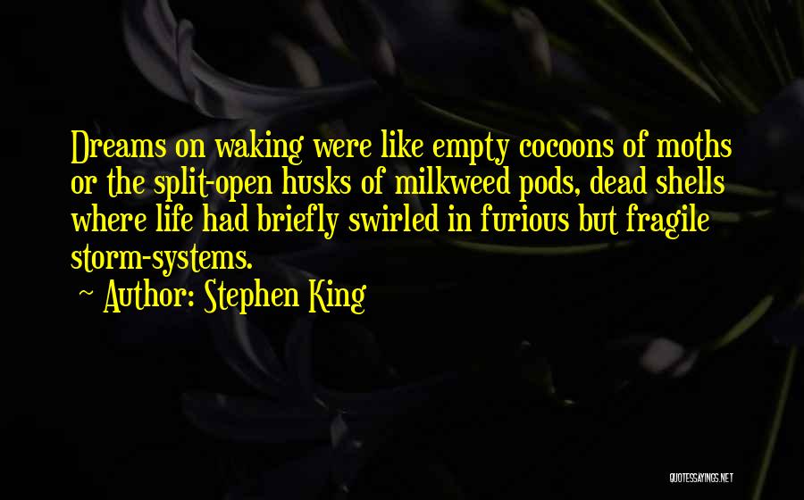 Stephen King Quotes: Dreams On Waking Were Like Empty Cocoons Of Moths Or The Split-open Husks Of Milkweed Pods, Dead Shells Where Life