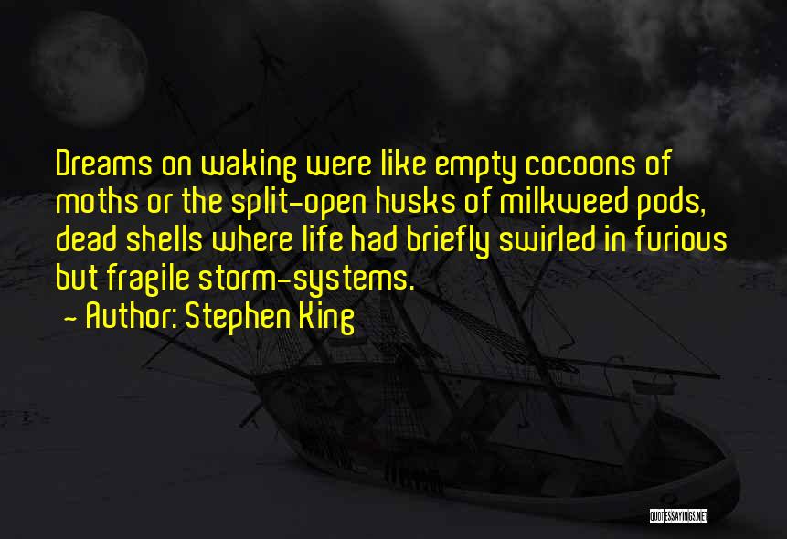 Stephen King Quotes: Dreams On Waking Were Like Empty Cocoons Of Moths Or The Split-open Husks Of Milkweed Pods, Dead Shells Where Life