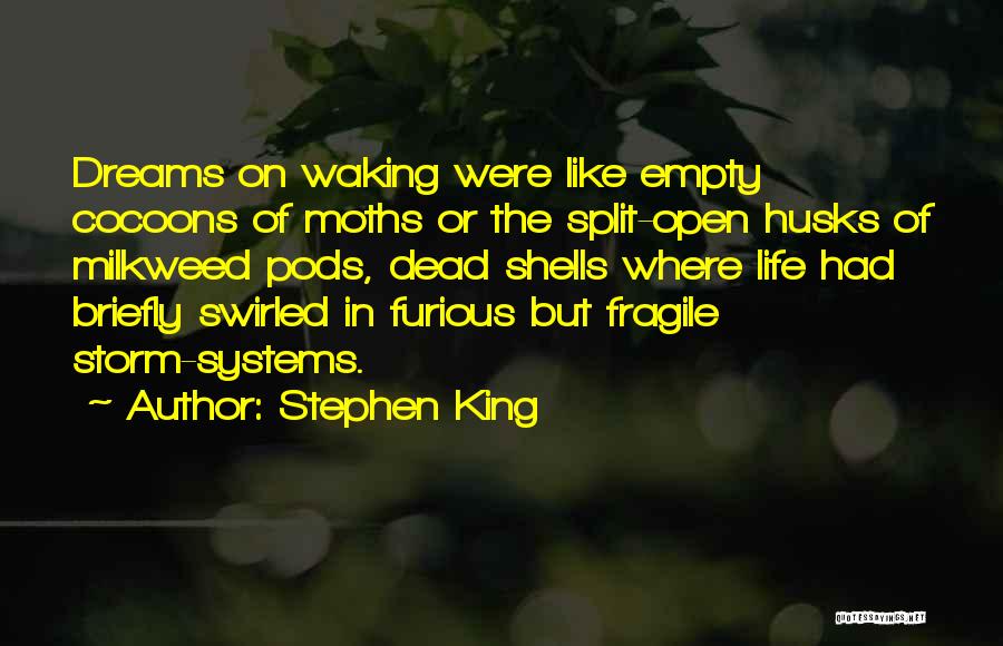 Stephen King Quotes: Dreams On Waking Were Like Empty Cocoons Of Moths Or The Split-open Husks Of Milkweed Pods, Dead Shells Where Life