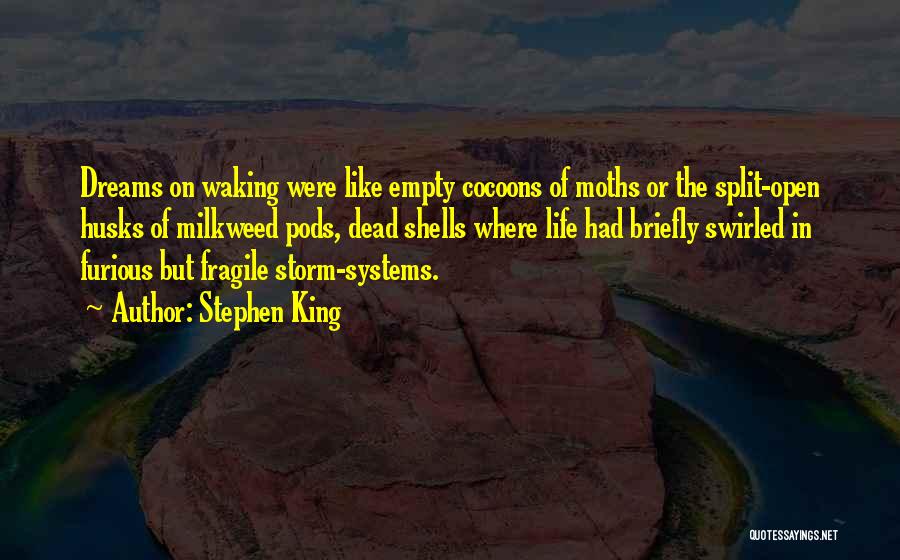 Stephen King Quotes: Dreams On Waking Were Like Empty Cocoons Of Moths Or The Split-open Husks Of Milkweed Pods, Dead Shells Where Life