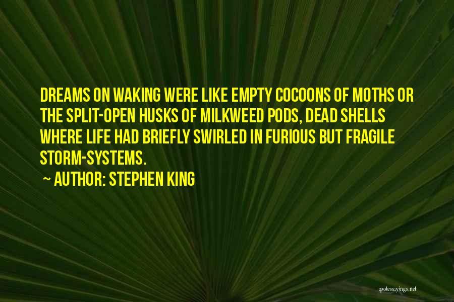 Stephen King Quotes: Dreams On Waking Were Like Empty Cocoons Of Moths Or The Split-open Husks Of Milkweed Pods, Dead Shells Where Life