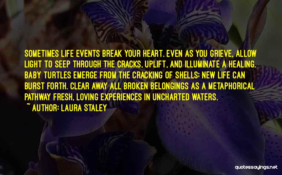 Laura Staley Quotes: Sometimes Life Events Break Your Heart. Even As You Grieve, Allow Light To Seep Through The Cracks, Uplift, And Illuminate