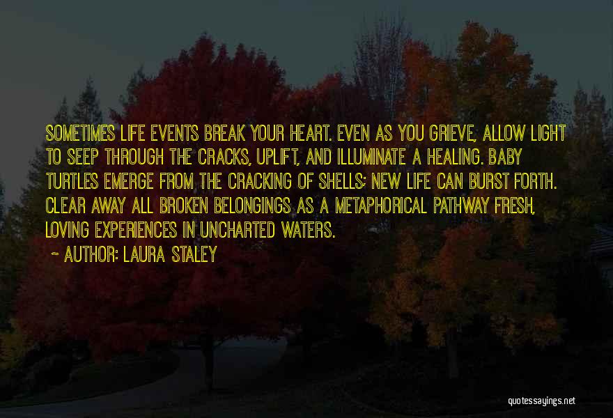 Laura Staley Quotes: Sometimes Life Events Break Your Heart. Even As You Grieve, Allow Light To Seep Through The Cracks, Uplift, And Illuminate