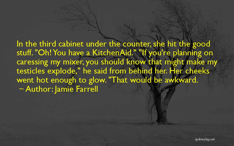 Jamie Farrell Quotes: In The Third Cabinet Under The Counter, She Hit The Good Stuff. Oh! You Have A Kitchenaid. If You're Planning