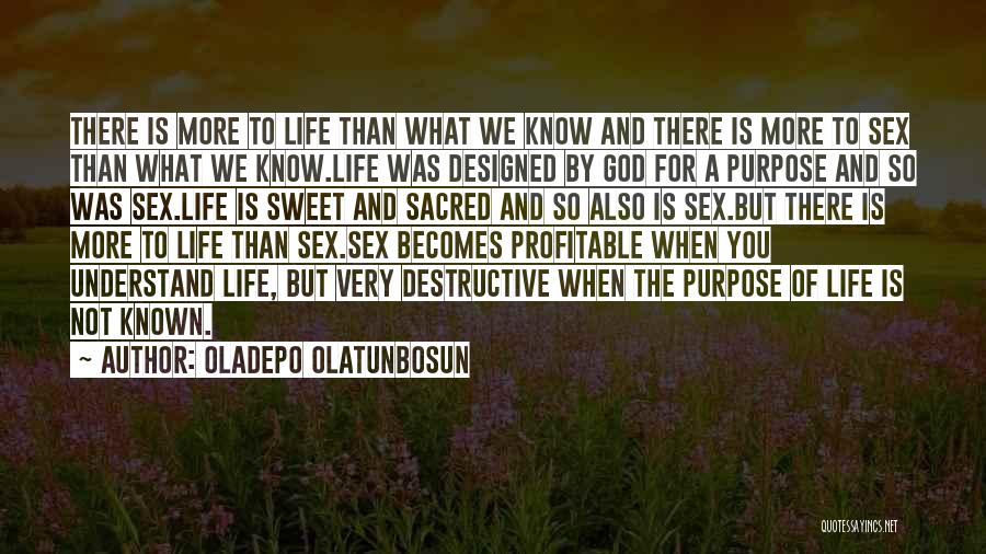 Oladepo Olatunbosun Quotes: There Is More To Life Than What We Know And There Is More To Sex Than What We Know.life Was