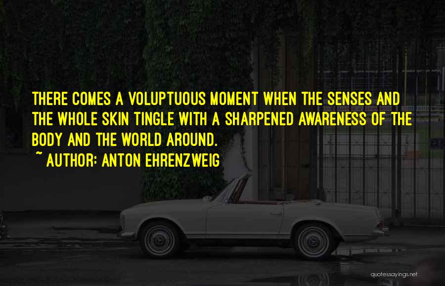 Anton Ehrenzweig Quotes: There Comes A Voluptuous Moment When The Senses And The Whole Skin Tingle With A Sharpened Awareness Of The Body