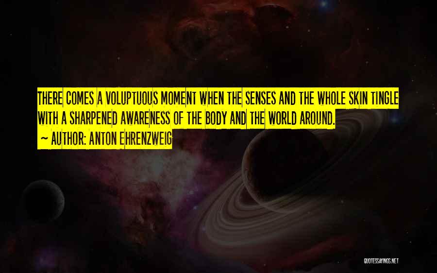 Anton Ehrenzweig Quotes: There Comes A Voluptuous Moment When The Senses And The Whole Skin Tingle With A Sharpened Awareness Of The Body