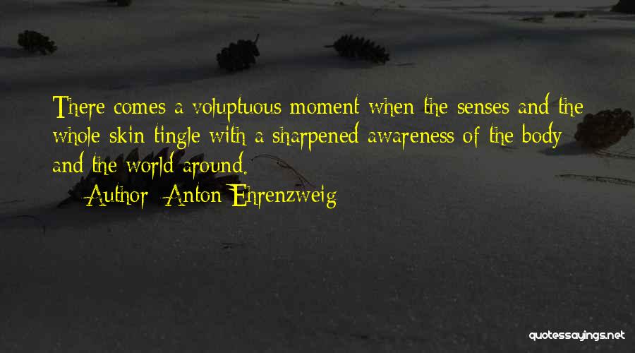 Anton Ehrenzweig Quotes: There Comes A Voluptuous Moment When The Senses And The Whole Skin Tingle With A Sharpened Awareness Of The Body