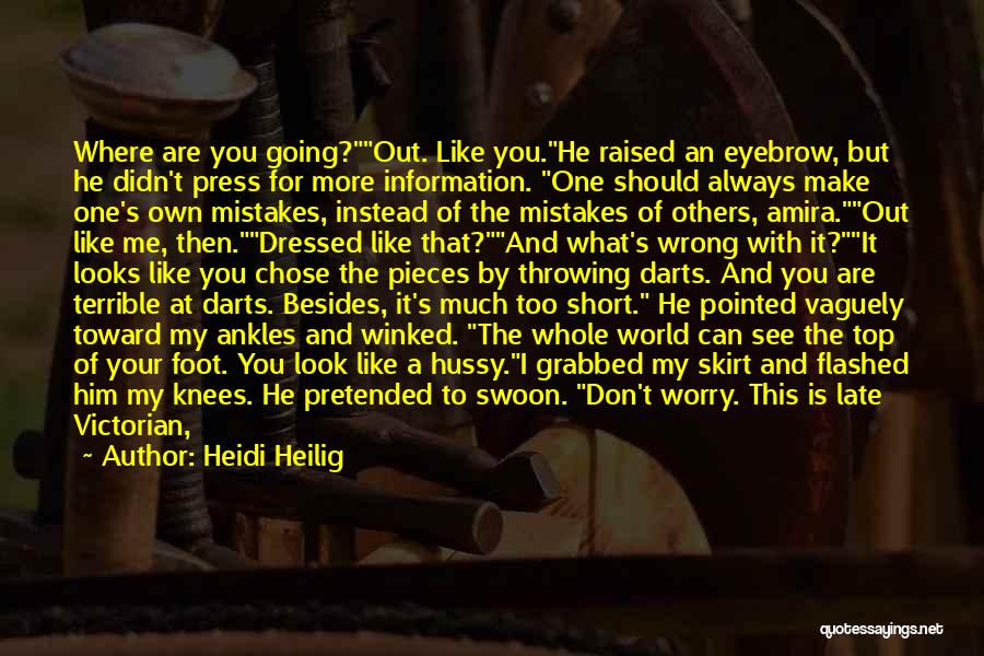 Heidi Heilig Quotes: Where Are You Going?out. Like You.he Raised An Eyebrow, But He Didn't Press For More Information. One Should Always Make