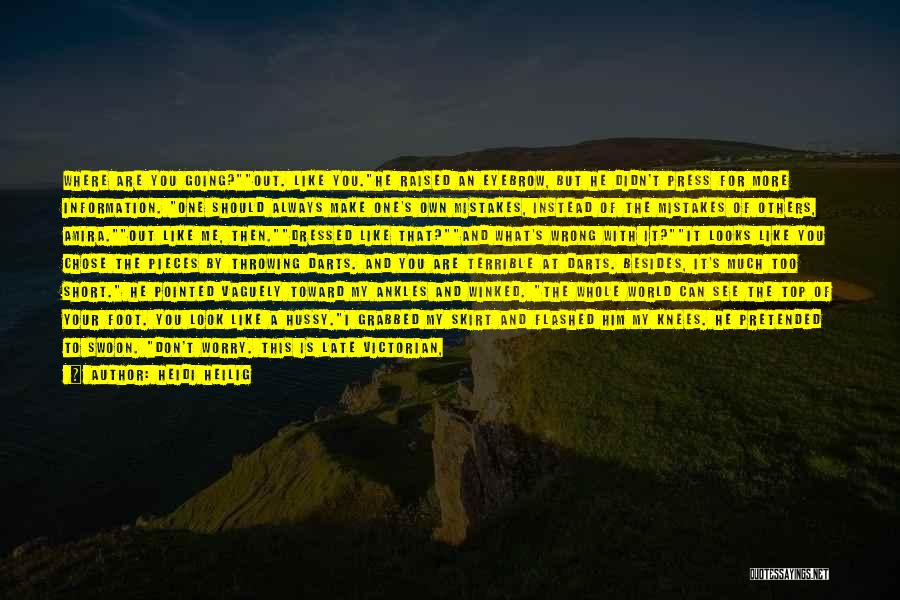 Heidi Heilig Quotes: Where Are You Going?out. Like You.he Raised An Eyebrow, But He Didn't Press For More Information. One Should Always Make