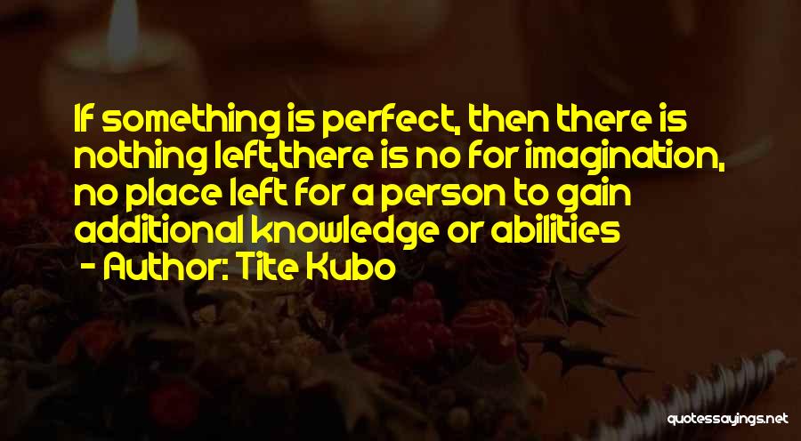 Tite Kubo Quotes: If Something Is Perfect, Then There Is Nothing Left,there Is No For Imagination, No Place Left For A Person To