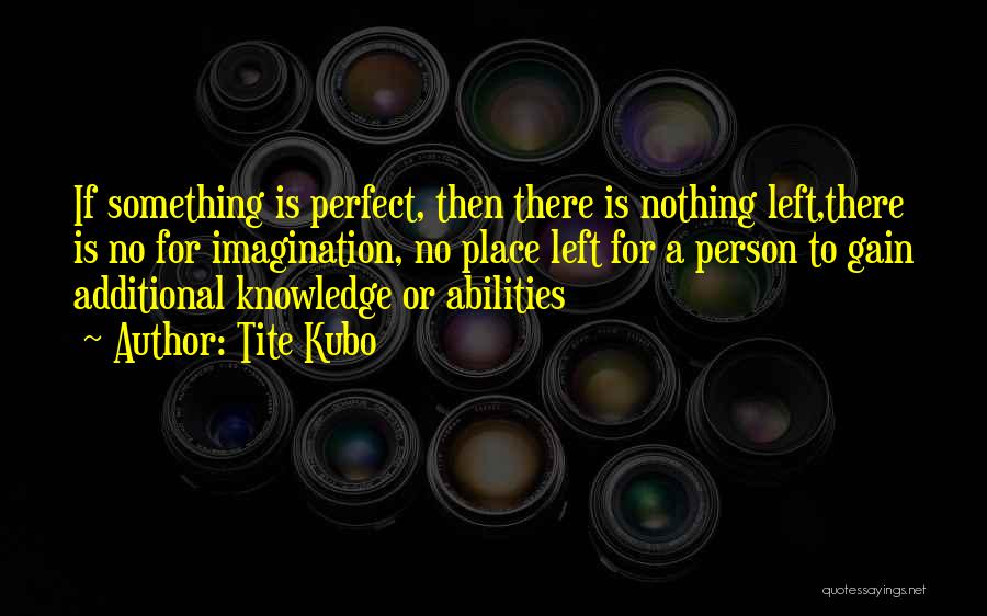 Tite Kubo Quotes: If Something Is Perfect, Then There Is Nothing Left,there Is No For Imagination, No Place Left For A Person To