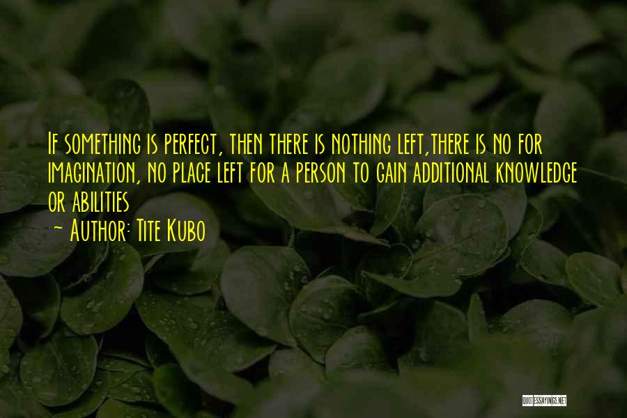 Tite Kubo Quotes: If Something Is Perfect, Then There Is Nothing Left,there Is No For Imagination, No Place Left For A Person To