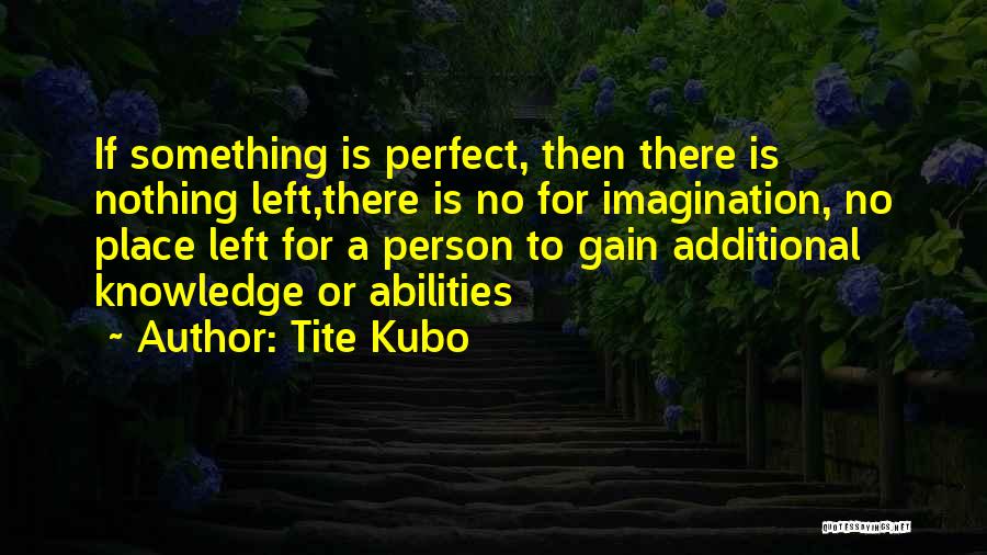 Tite Kubo Quotes: If Something Is Perfect, Then There Is Nothing Left,there Is No For Imagination, No Place Left For A Person To