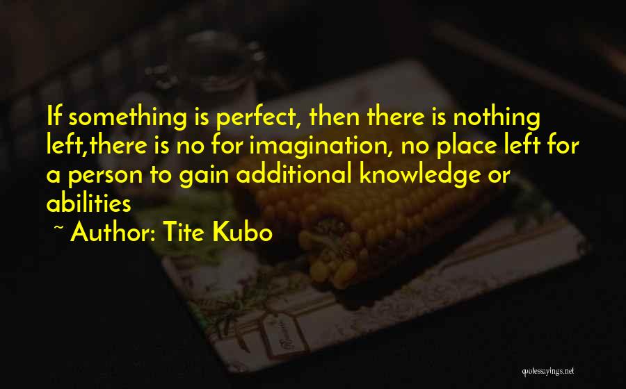 Tite Kubo Quotes: If Something Is Perfect, Then There Is Nothing Left,there Is No For Imagination, No Place Left For A Person To