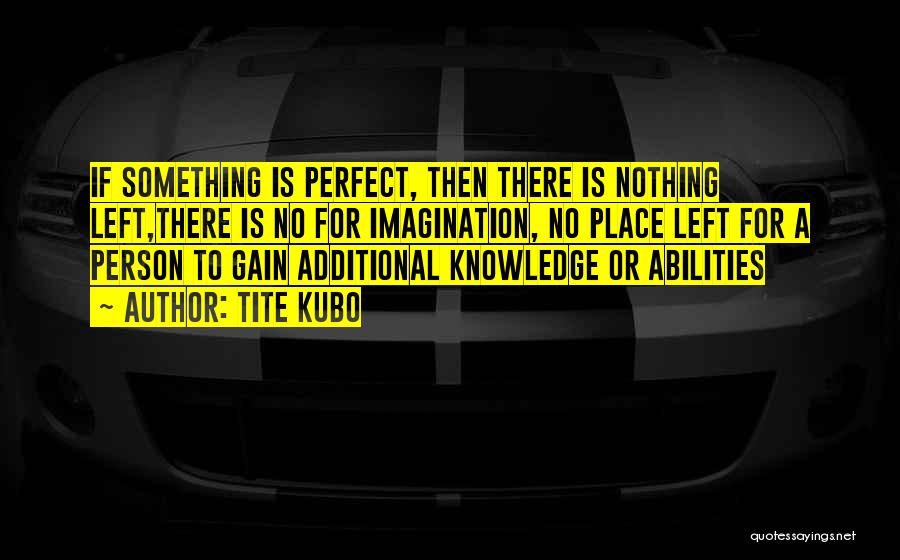 Tite Kubo Quotes: If Something Is Perfect, Then There Is Nothing Left,there Is No For Imagination, No Place Left For A Person To