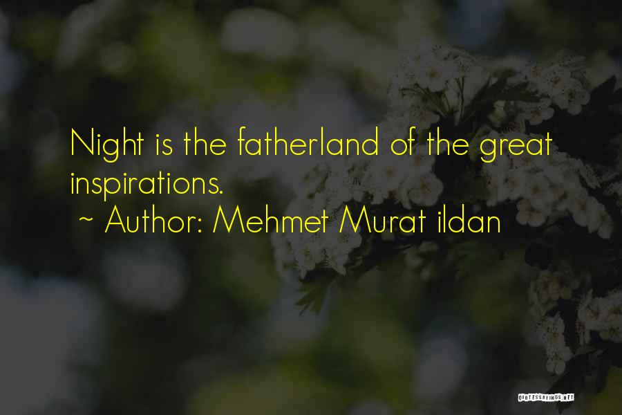 Mehmet Murat Ildan Quotes: Night Is The Fatherland Of The Great Inspirations.