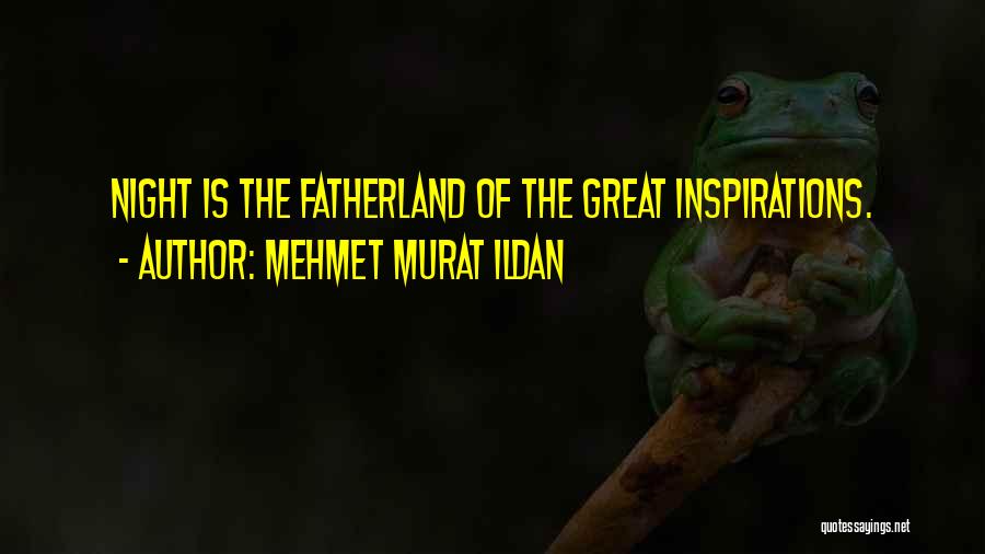 Mehmet Murat Ildan Quotes: Night Is The Fatherland Of The Great Inspirations.