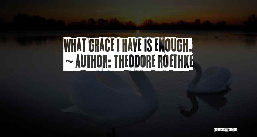Theodore Roethke Quotes: What Grace I Have Is Enough.