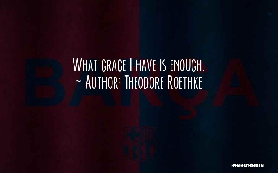 Theodore Roethke Quotes: What Grace I Have Is Enough.