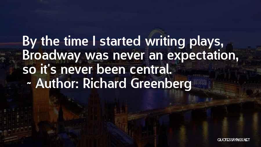 Richard Greenberg Quotes: By The Time I Started Writing Plays, Broadway Was Never An Expectation, So It's Never Been Central.