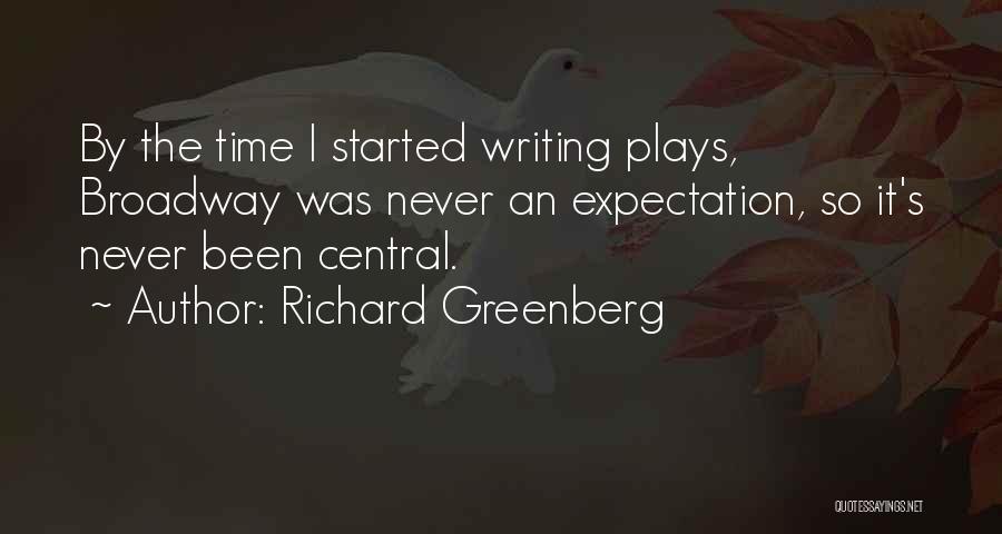 Richard Greenberg Quotes: By The Time I Started Writing Plays, Broadway Was Never An Expectation, So It's Never Been Central.