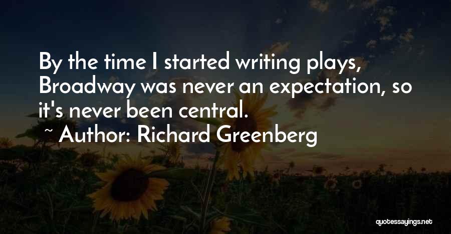 Richard Greenberg Quotes: By The Time I Started Writing Plays, Broadway Was Never An Expectation, So It's Never Been Central.