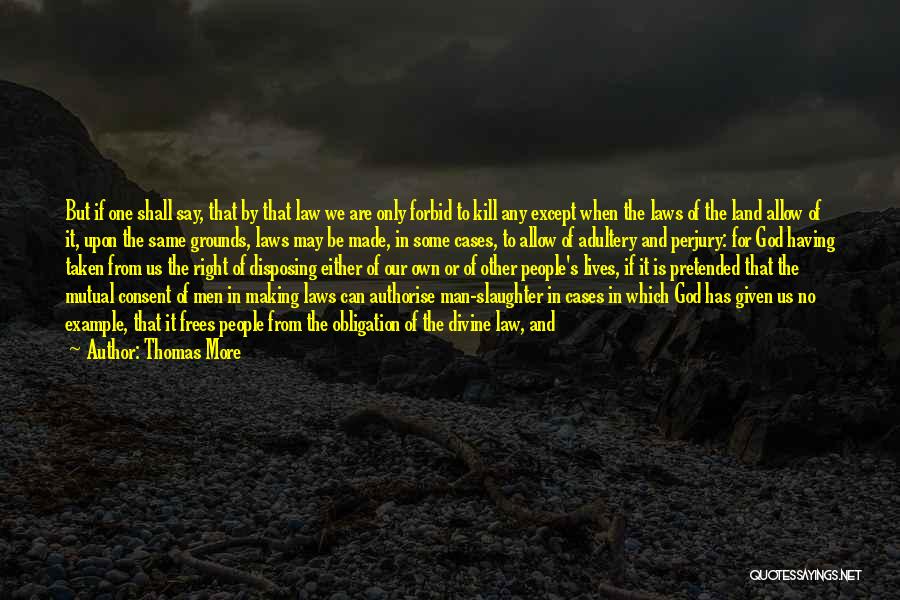 Thomas More Quotes: But If One Shall Say, That By That Law We Are Only Forbid To Kill Any Except When The Laws