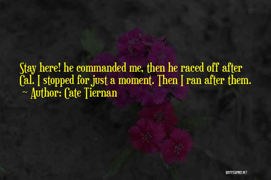 Cate Tiernan Quotes: Stay Here! He Commanded Me, Then He Raced Off After Cal. I Stopped For Just A Moment. Then I Ran