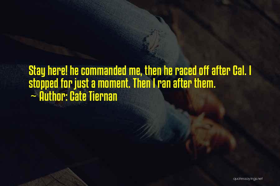 Cate Tiernan Quotes: Stay Here! He Commanded Me, Then He Raced Off After Cal. I Stopped For Just A Moment. Then I Ran