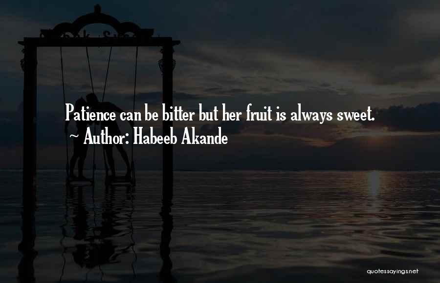 Habeeb Akande Quotes: Patience Can Be Bitter But Her Fruit Is Always Sweet.