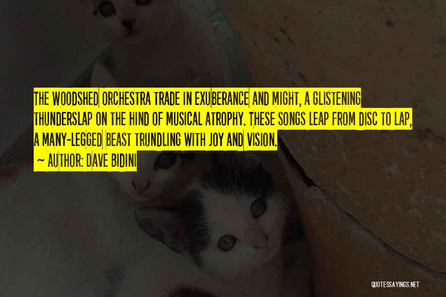 Dave Bidini Quotes: The Woodshed Orchestra Trade In Exuberance And Might, A Glistening Thunderslap On The Hind Of Musical Atrophy. These Songs Leap