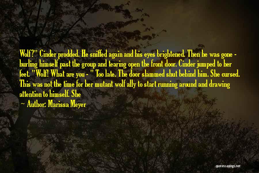 Marissa Meyer Quotes: Wolf? Cinder Prodded. He Sniffed Again And His Eyes Brightened. Then He Was Gone - Hurling Himself Past The Group