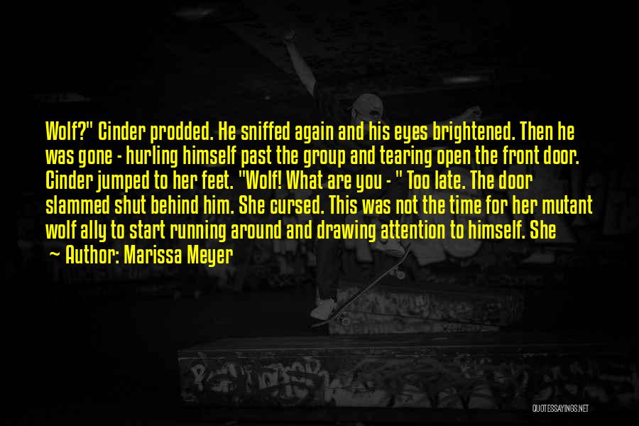Marissa Meyer Quotes: Wolf? Cinder Prodded. He Sniffed Again And His Eyes Brightened. Then He Was Gone - Hurling Himself Past The Group