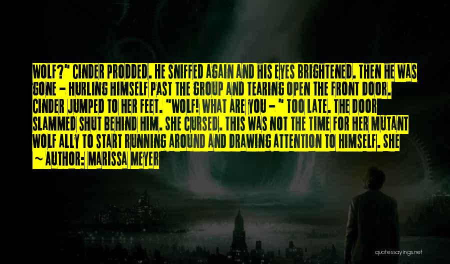 Marissa Meyer Quotes: Wolf? Cinder Prodded. He Sniffed Again And His Eyes Brightened. Then He Was Gone - Hurling Himself Past The Group