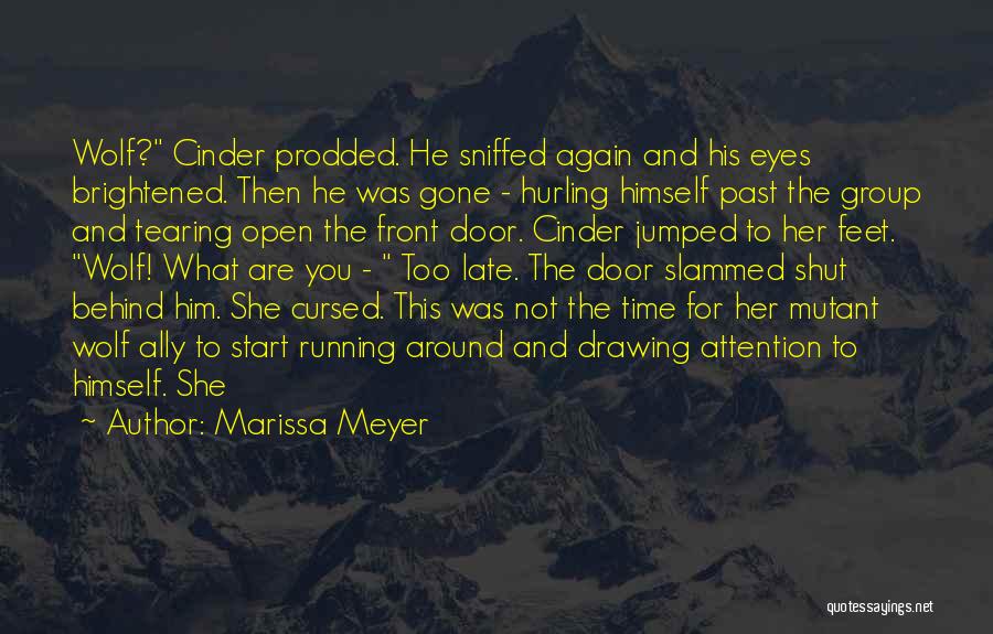 Marissa Meyer Quotes: Wolf? Cinder Prodded. He Sniffed Again And His Eyes Brightened. Then He Was Gone - Hurling Himself Past The Group