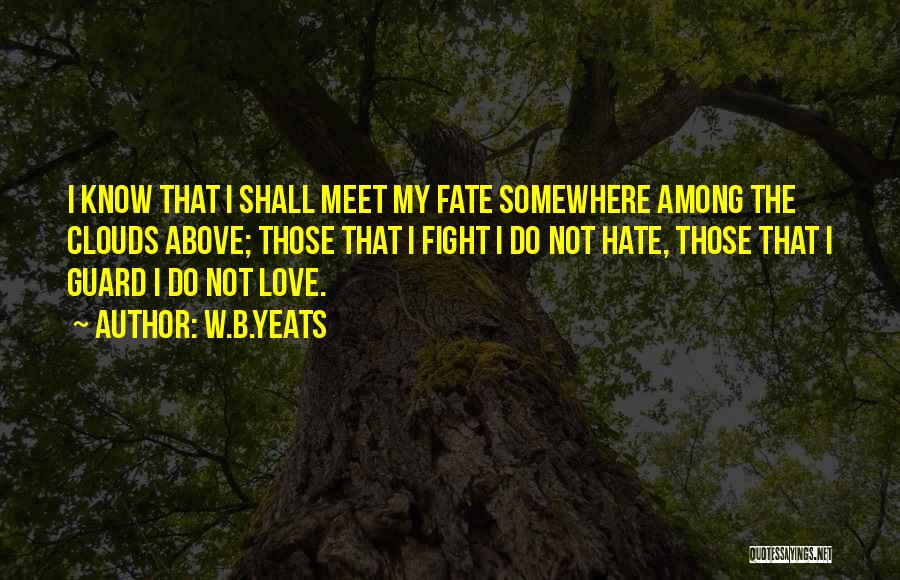 W.B.Yeats Quotes: I Know That I Shall Meet My Fate Somewhere Among The Clouds Above; Those That I Fight I Do Not