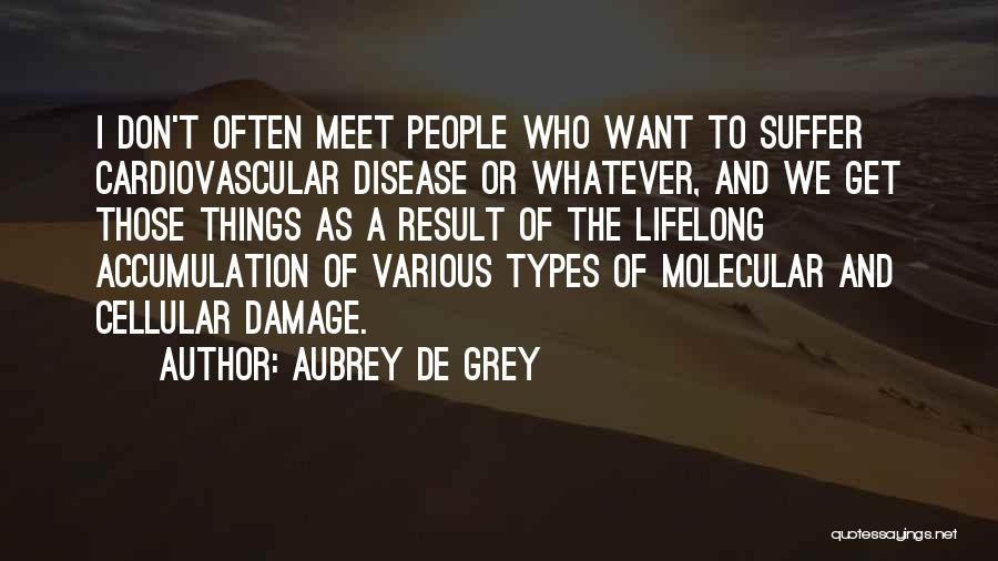 Aubrey De Grey Quotes: I Don't Often Meet People Who Want To Suffer Cardiovascular Disease Or Whatever, And We Get Those Things As A