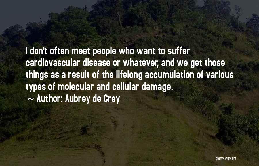 Aubrey De Grey Quotes: I Don't Often Meet People Who Want To Suffer Cardiovascular Disease Or Whatever, And We Get Those Things As A